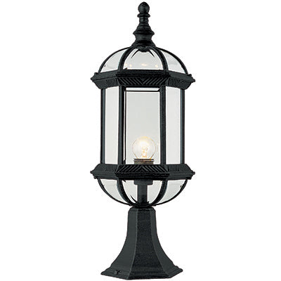 Trans Globe Lighting 4182 BK 21" Outdoor Black Traditional Postmount Lantern