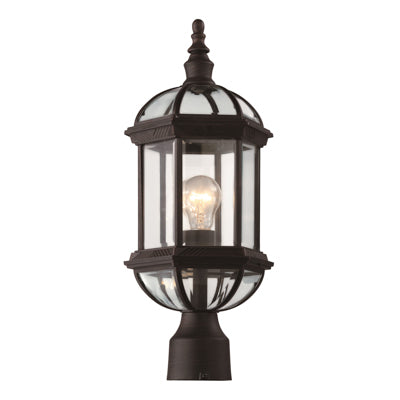 Trans Globe Lighting 4186 BK 19.75" Outdoor Black Traditional Postmount Lantern(Shown in Rust Finish)