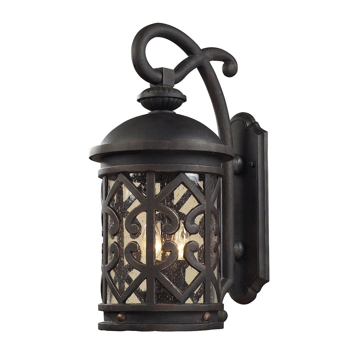 ELK Lighting 42061/2 Tuscany Coast 2-Light Outdoor Wall Lantern in Weathered Charcoal