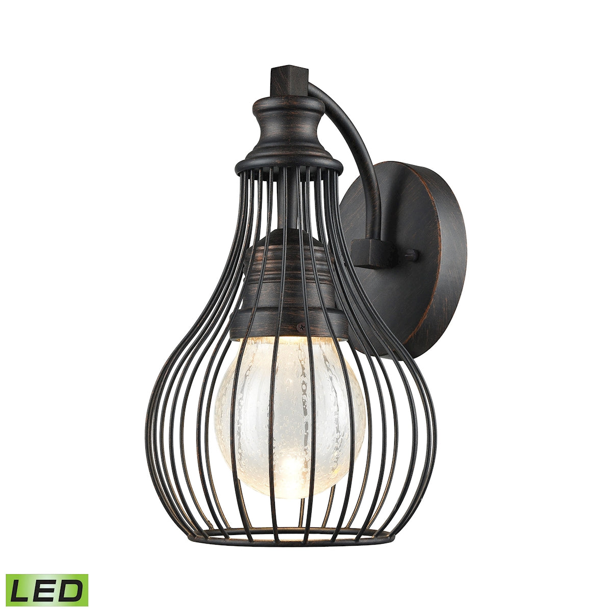 ELK Lighting 42510/LED Osage 1-Light Outdoor Wall Lamp in Weathered Charcoal - Integrated LED