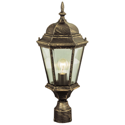 Trans Globe Lighting 4260 BK 22" Outdoor Black Traditional Postmount Lantern(Shown in Black Copper Finish)