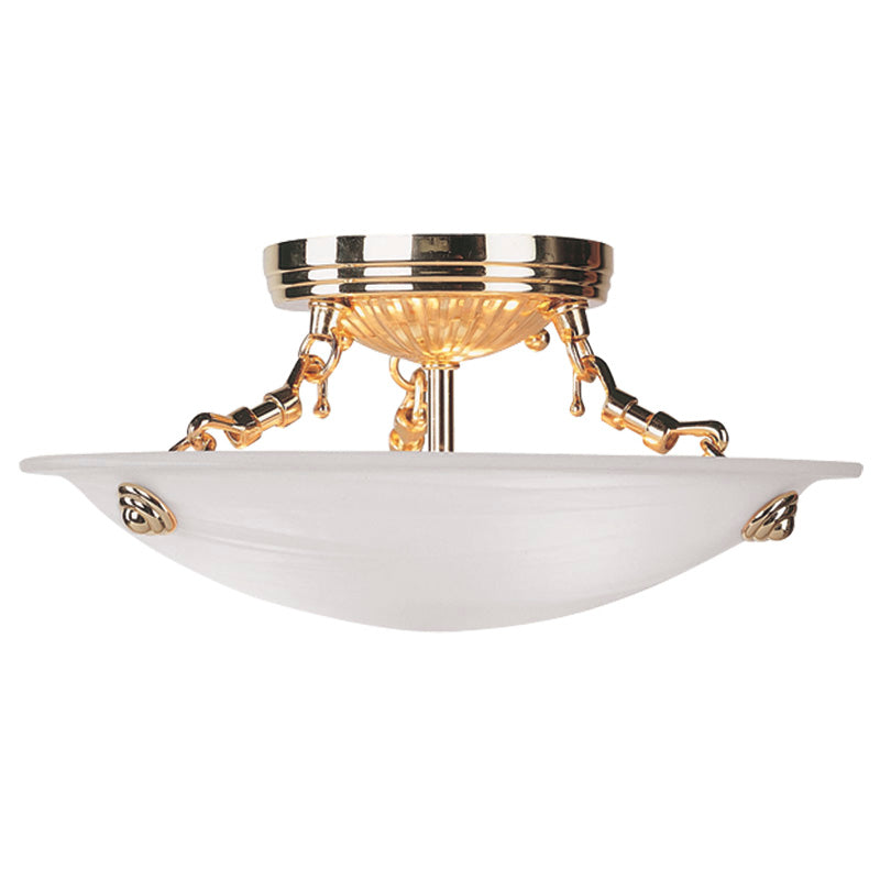 LIVEX Lighting 4272-02 Oasis Contemporary Flushmount in Polished Brass (3 Light)