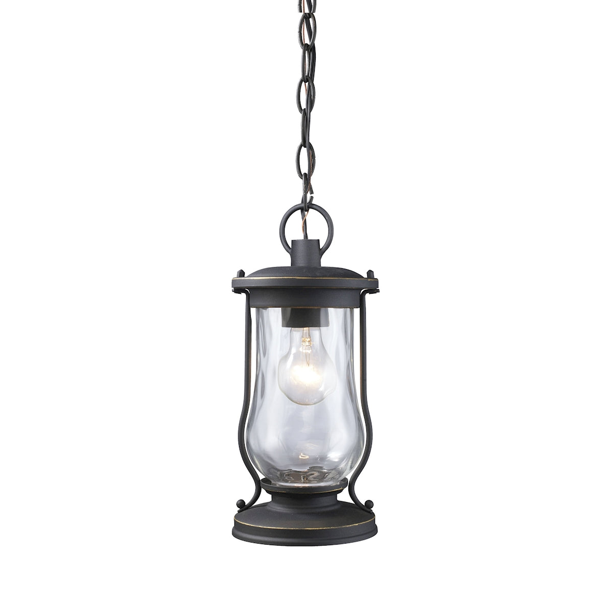 ELK Lighting 43017/1 Farmstead 1-Light Outdoor Hanging Lantern in Matte Black