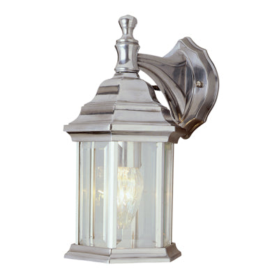 Trans Globe Lighting 4349 BN 12.5" Outdoor Brushed Nickel Traditional Wall Lantern