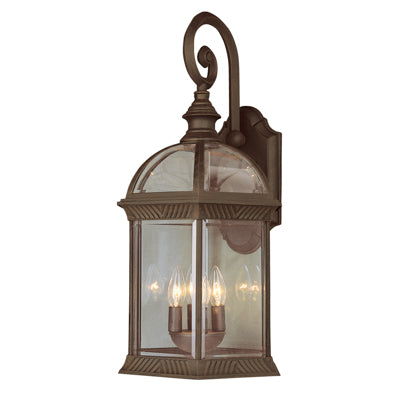 Trans Globe Lighting 44182 BK 26" Outdoor Black Traditional Wall Lantern(Shown in Rust Finish)