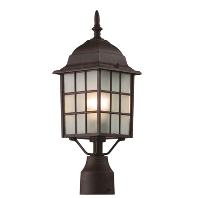 Trans Globe Lighting 4421 RT 18.5" Outdoor Rust  Mission/Craftsman Postmount Lantern