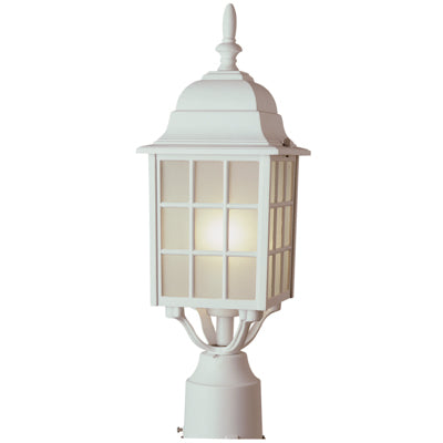 Trans Globe Lighting 4421 WH 18.5" Outdoor White Mission/Craftsman Postmount Lantern
