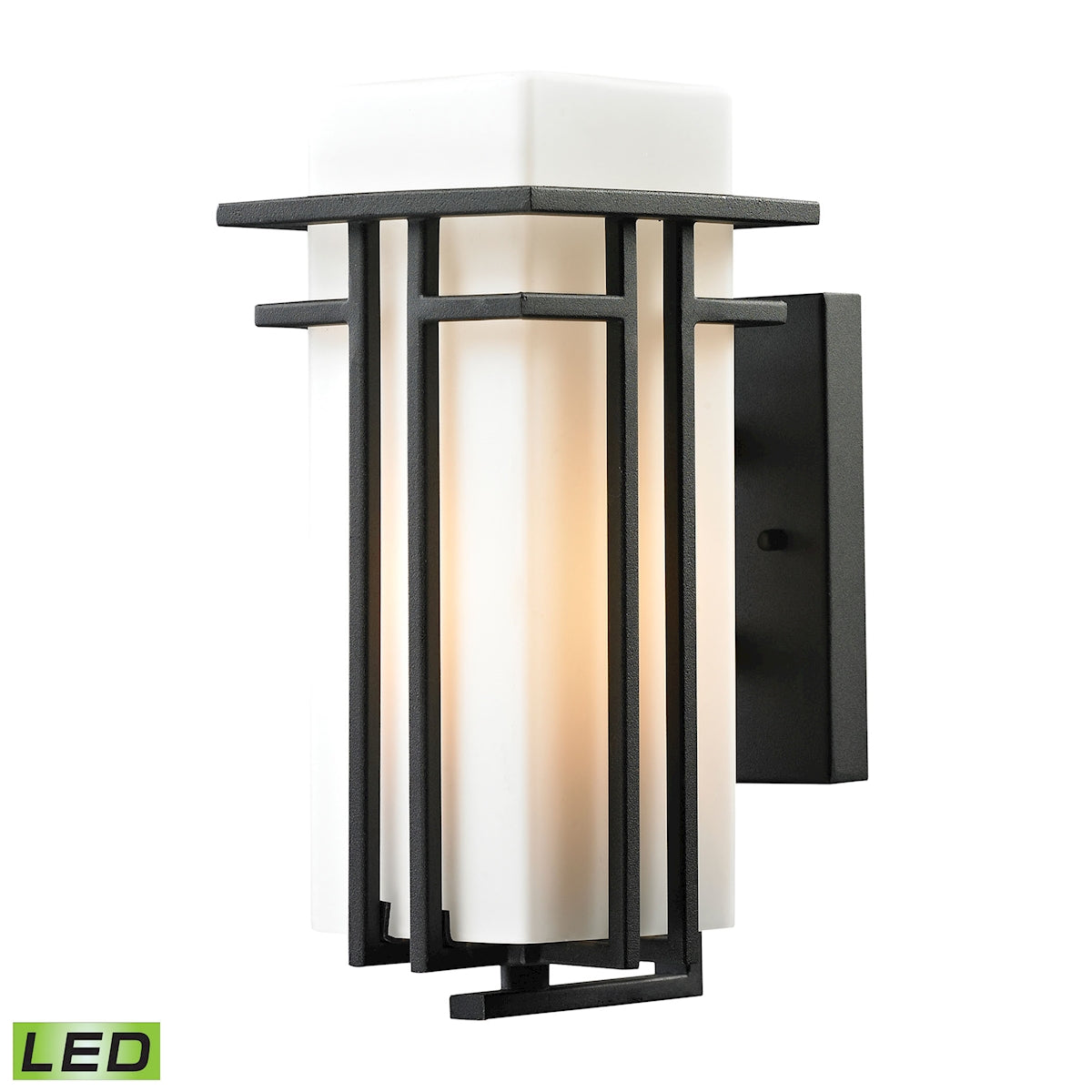 ELK Lighting 45085/1-LED Croftwell 1-Light Outdoor Wall Lamp in Textured Matte Black - Includes LED Bulb