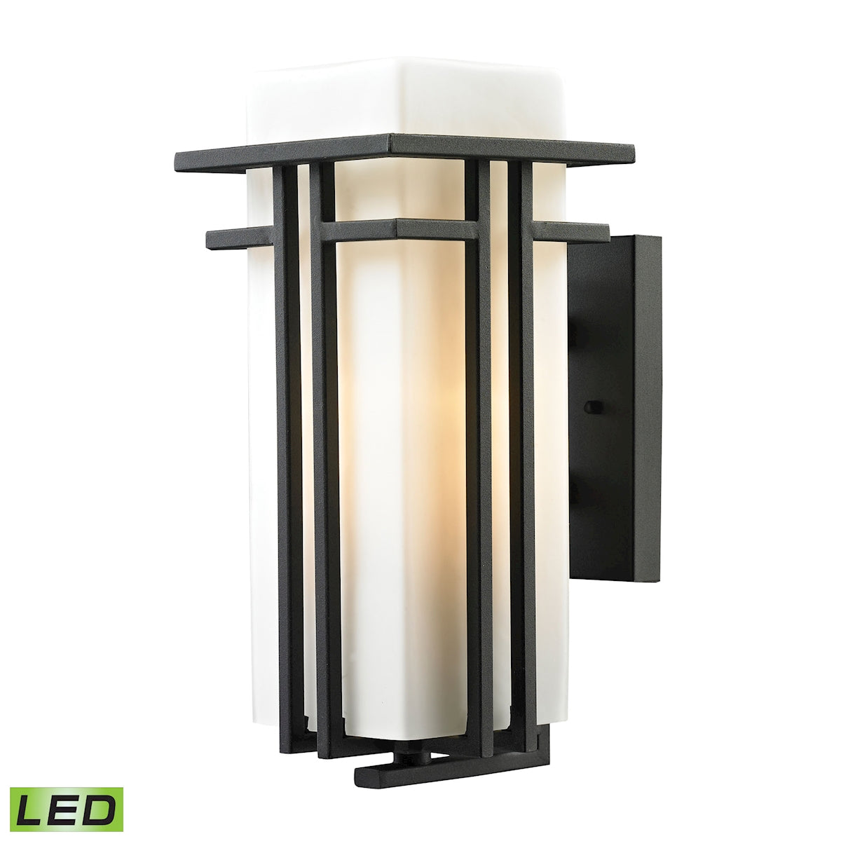ELK Lighting 45086/1-LED Croftwell 1-Light Outdoor Wall Lamp in Textured Matte Black - Includes LED Bulb