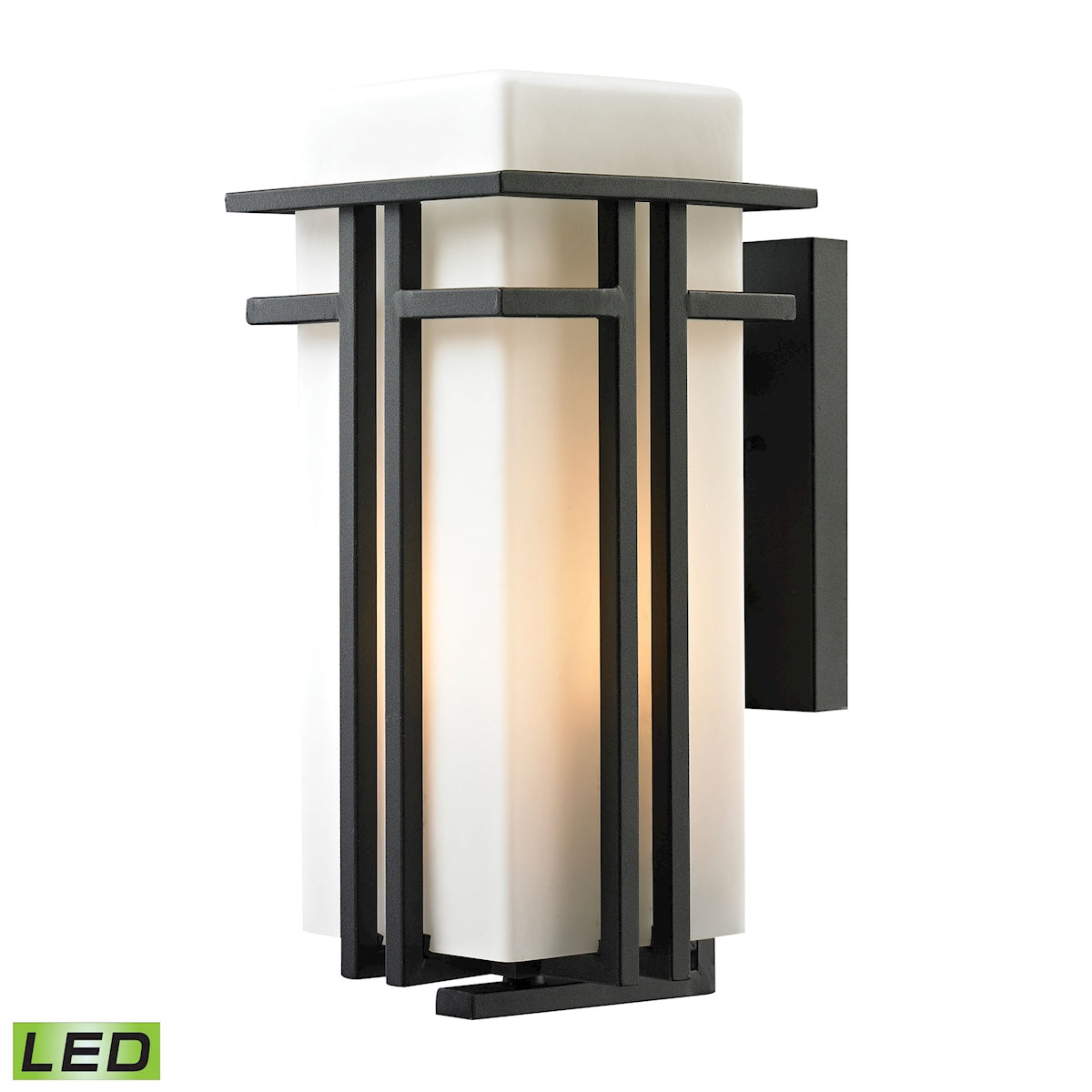 ELK Lighting 45087/1-LED Croftwell 1-Light Outdoor Wall Lamp in Textured Matte Black - Includes LED Bulb