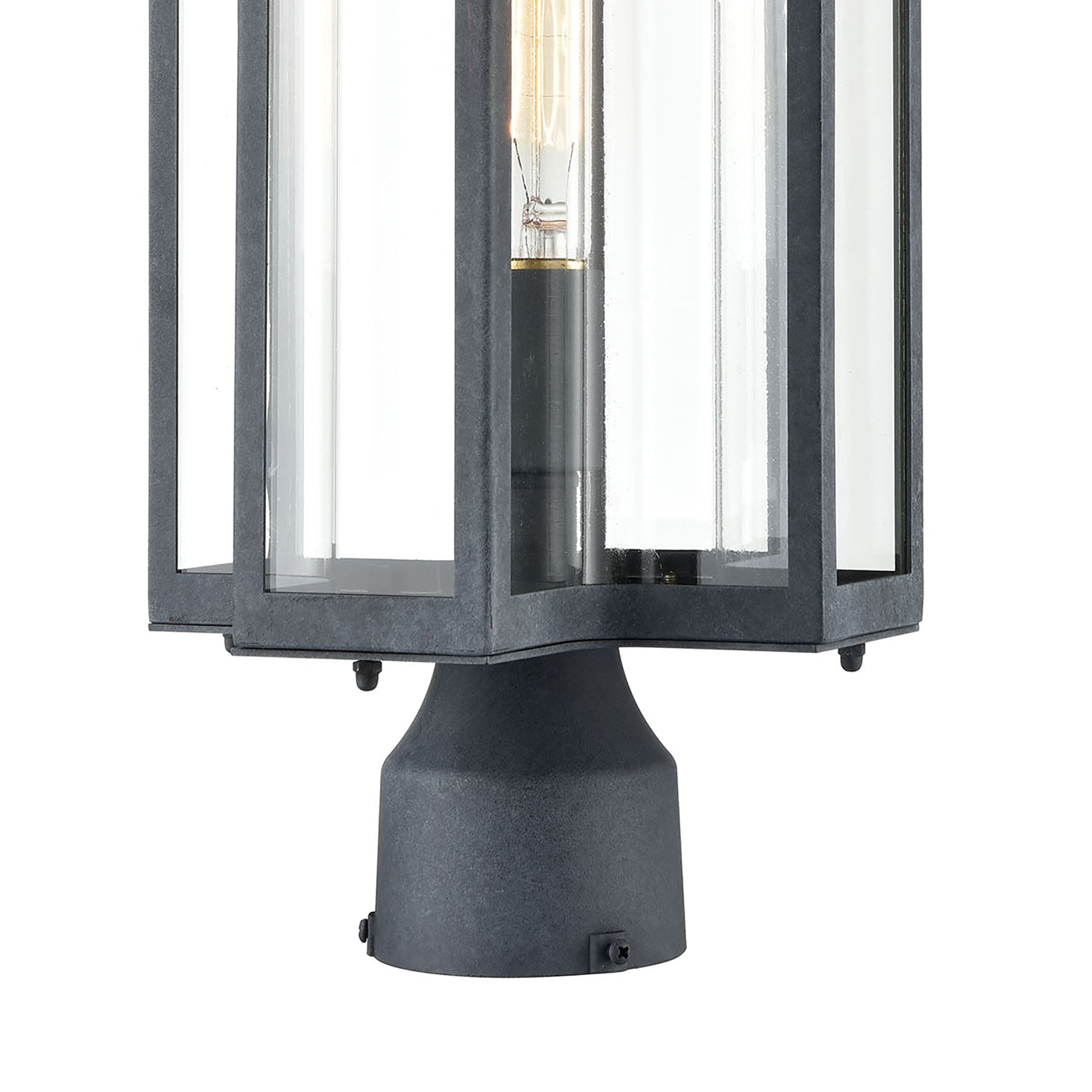 ELK Lighting 45168/1 Bianca 1-Light Post Mount in Aged Zinc with Clear
