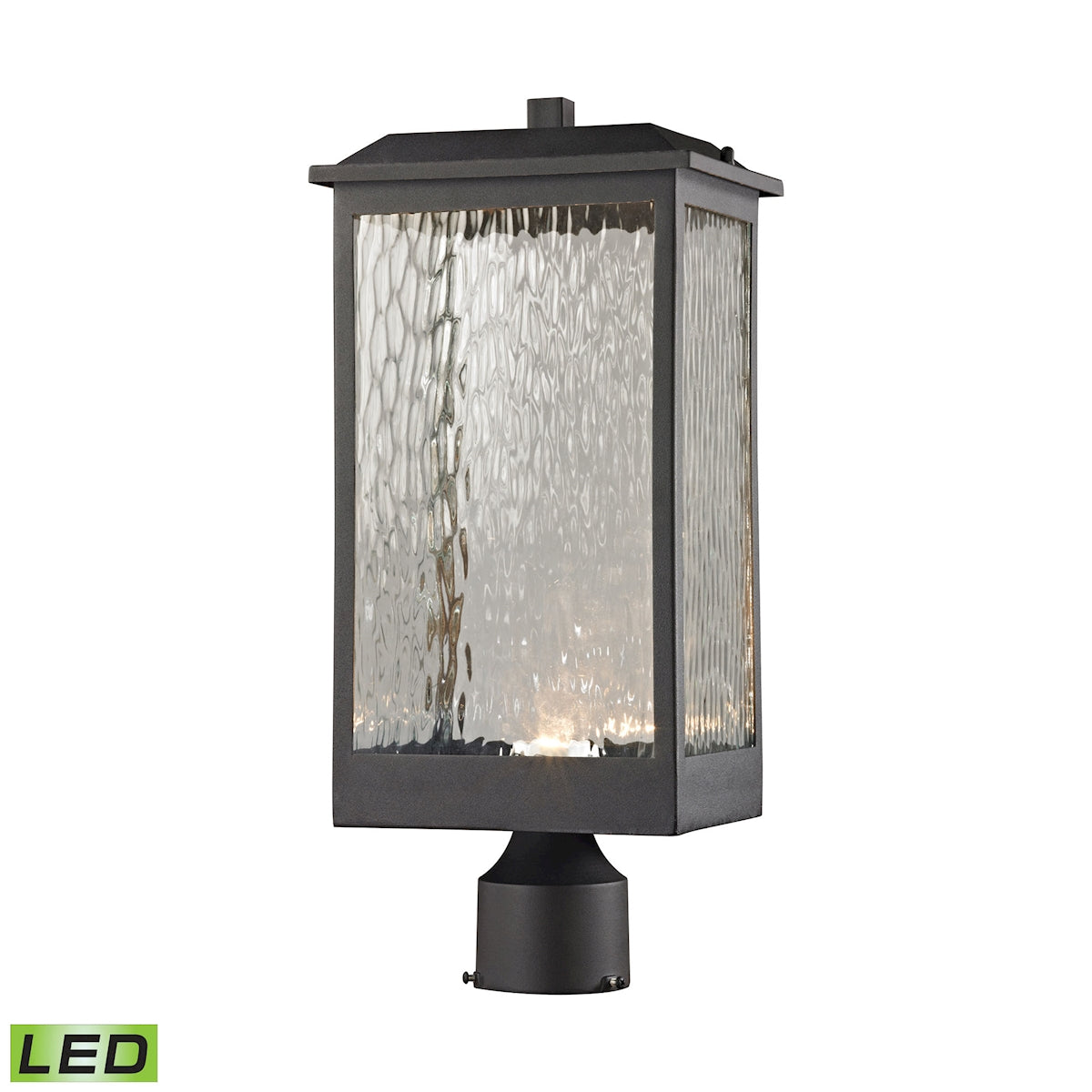 ELK Lighting 45204/LED Newcastle 1-Light Outdoor Post Mount in Textured Matte Black - Integrated LED