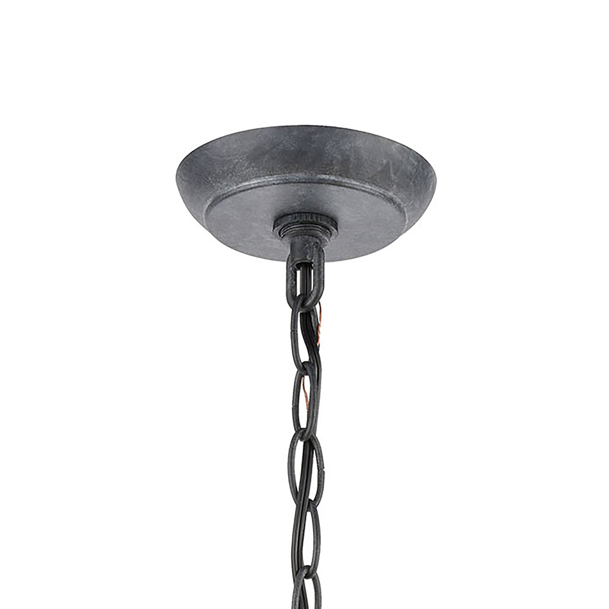 ELK Lighting 45223/1 Vandon 1-Light Hanging in Aged Zinc with Clear Glass