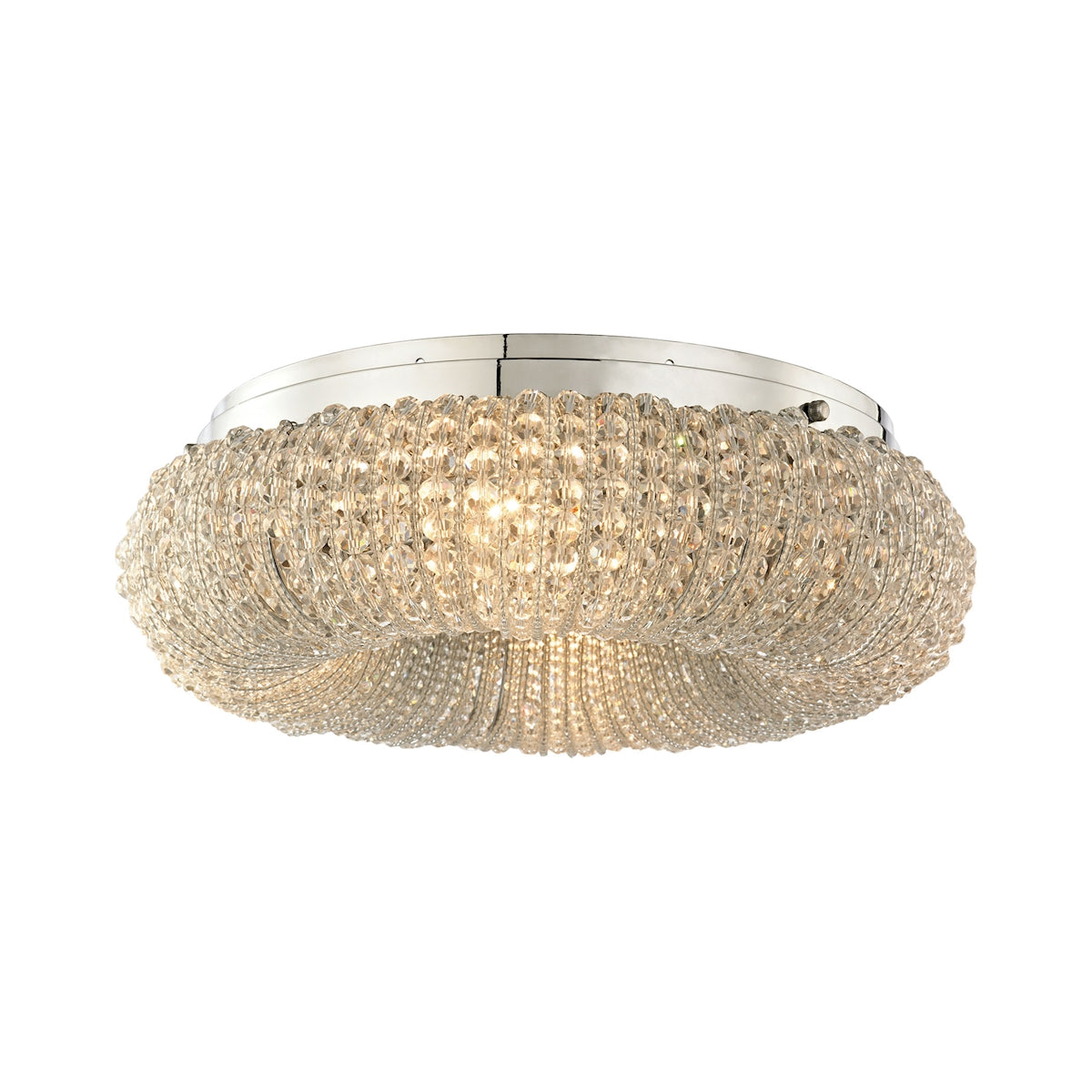 ELK Lighting 45290/4 Crystal Ring 4-Light Semi Flush in Chrome with Clear Crystal Beads