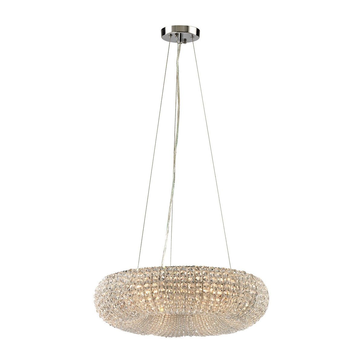 ELK Lighting 45291/6 Crystal Ring 6-Light Chandelier in Chrome with Clear Crystal Beads