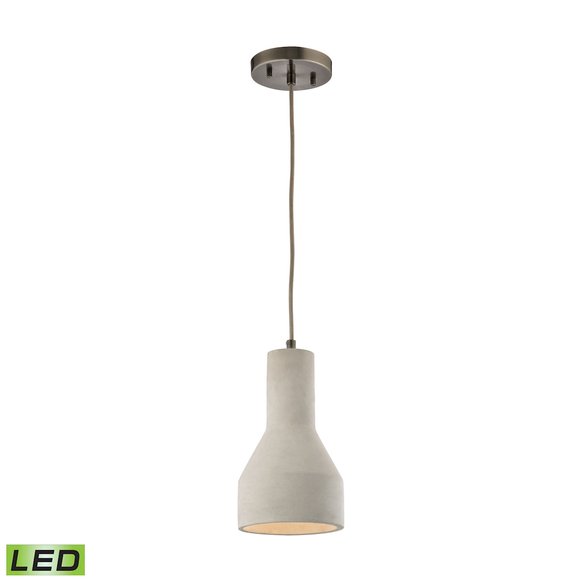 ELK Lighting 45331/1-LED Urban Form 1-Light Mini Pendant in Black Nickel with Natural Concrete Shade - Includes LED Bulb
