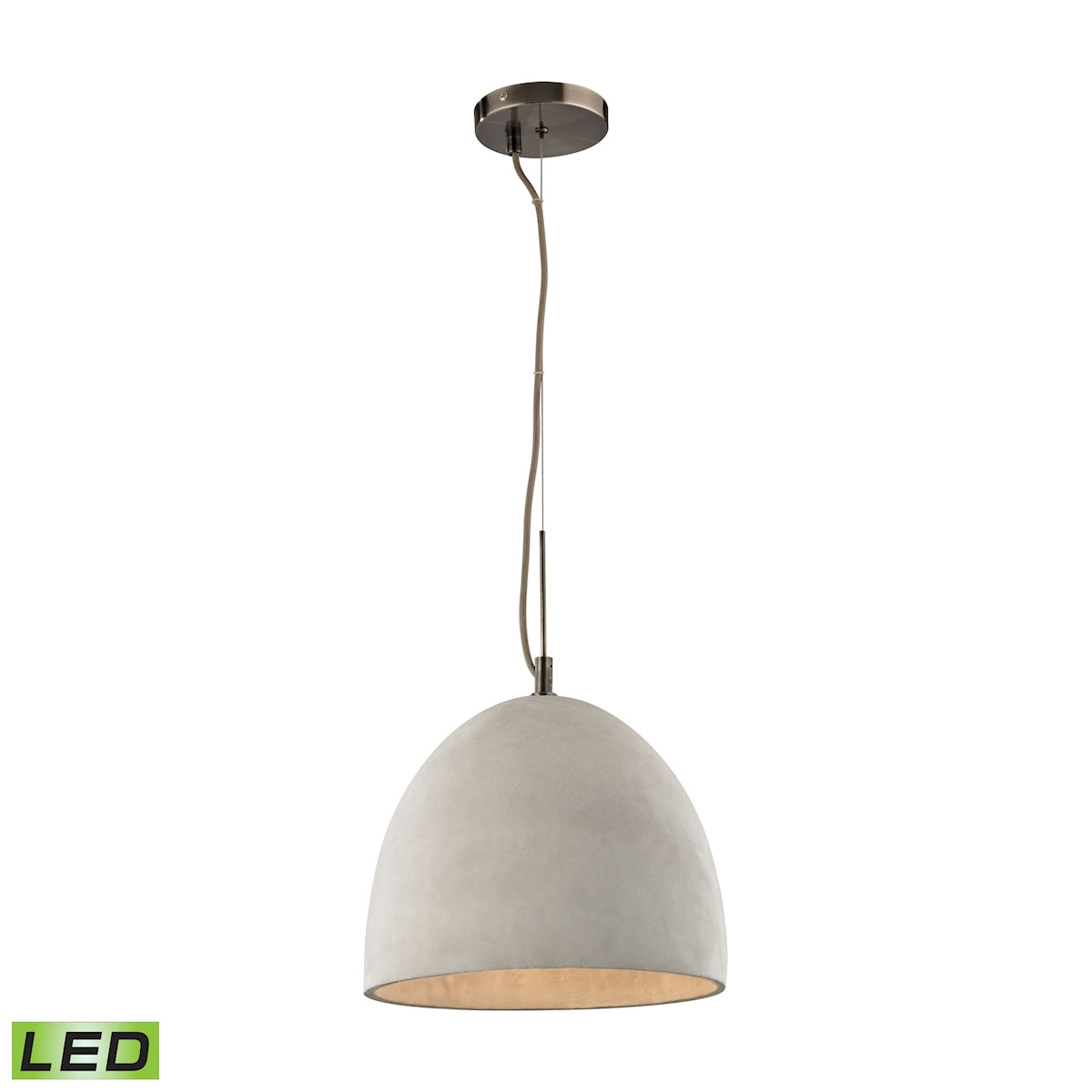 ELK Lighting 45334/1-LED Urban Form 1-Light Mini Pendant in Black Nickel with Natural Concrete Shade - Includes LED Bulb