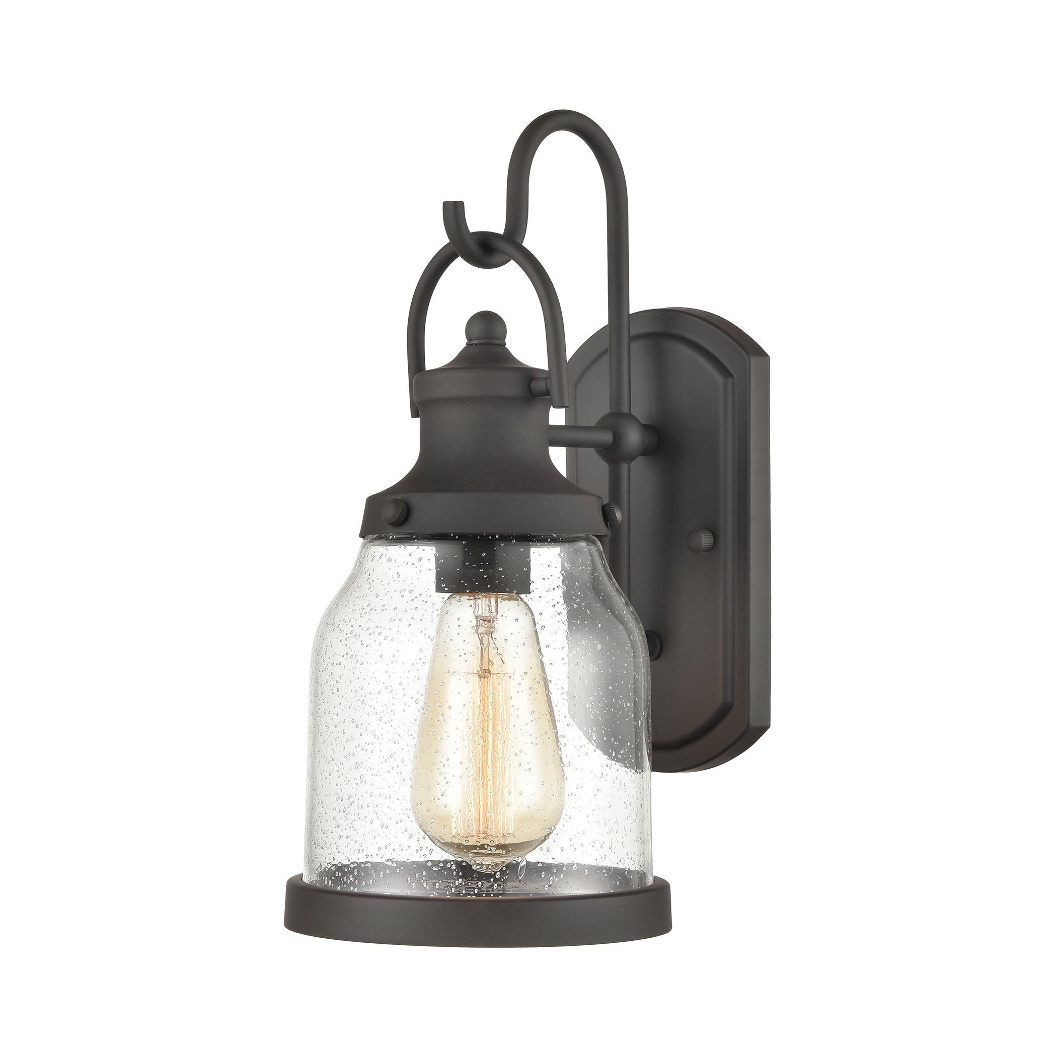 ELK Lighting 45420/1 Renford 1-Light Outdoor Sconce in Architectural Bronze with Seedy Glass