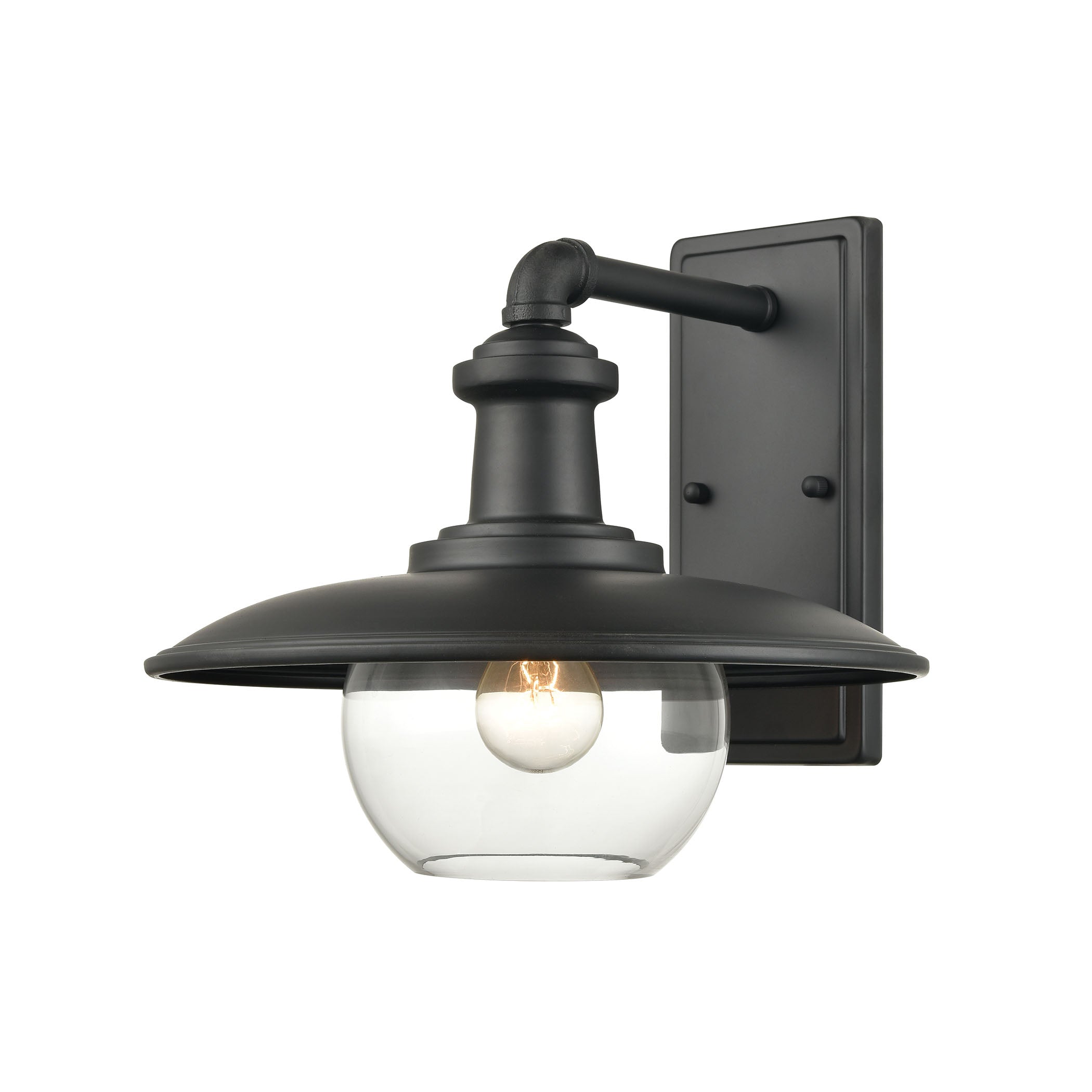 ELK Lighting 45431/1 Jackson 1-Light Outdoor Sconce in Matte Black with Clear Glass