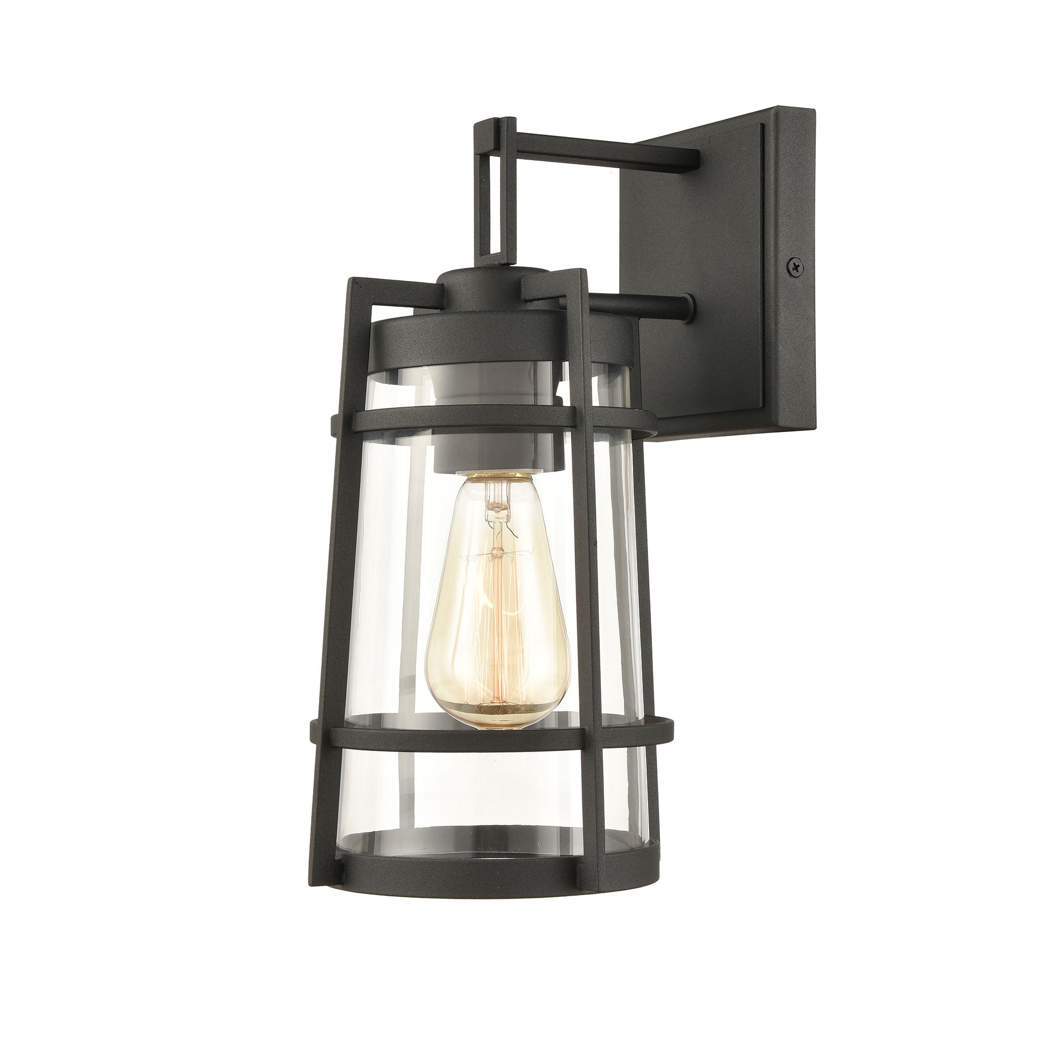 ELK Lighting 45490/1 Crofton 1-Light Outdoor Sconce in Charcoal with Clear Glass