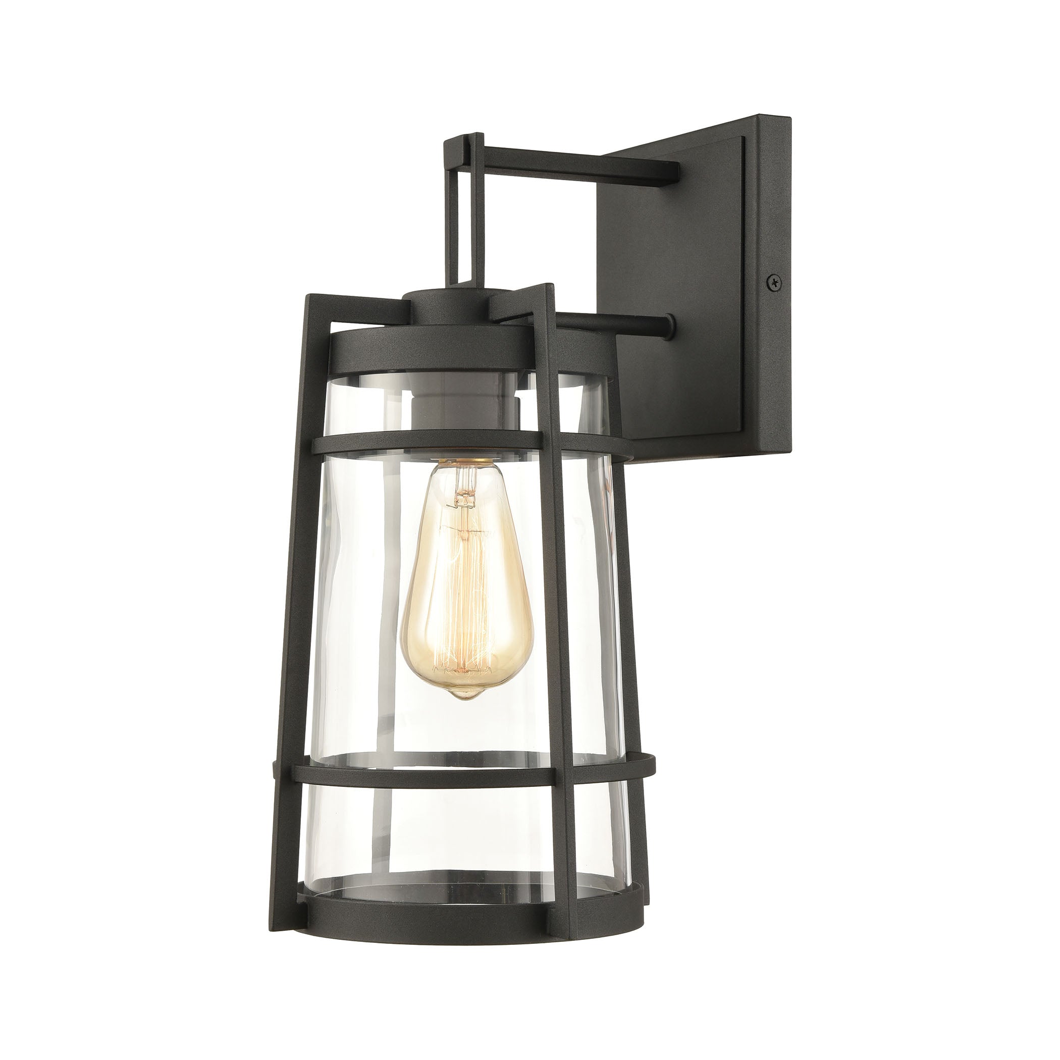 ELK Lighting 45491/1 Crofton 1-Light Outdoor Sconce in Charcoal with Clear Glass