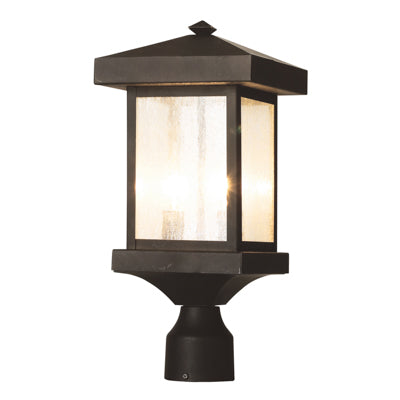 Trans Globe Lighting 45644 WB 17" Outdoor Weathered Bronze Traditional Postmount Lantern