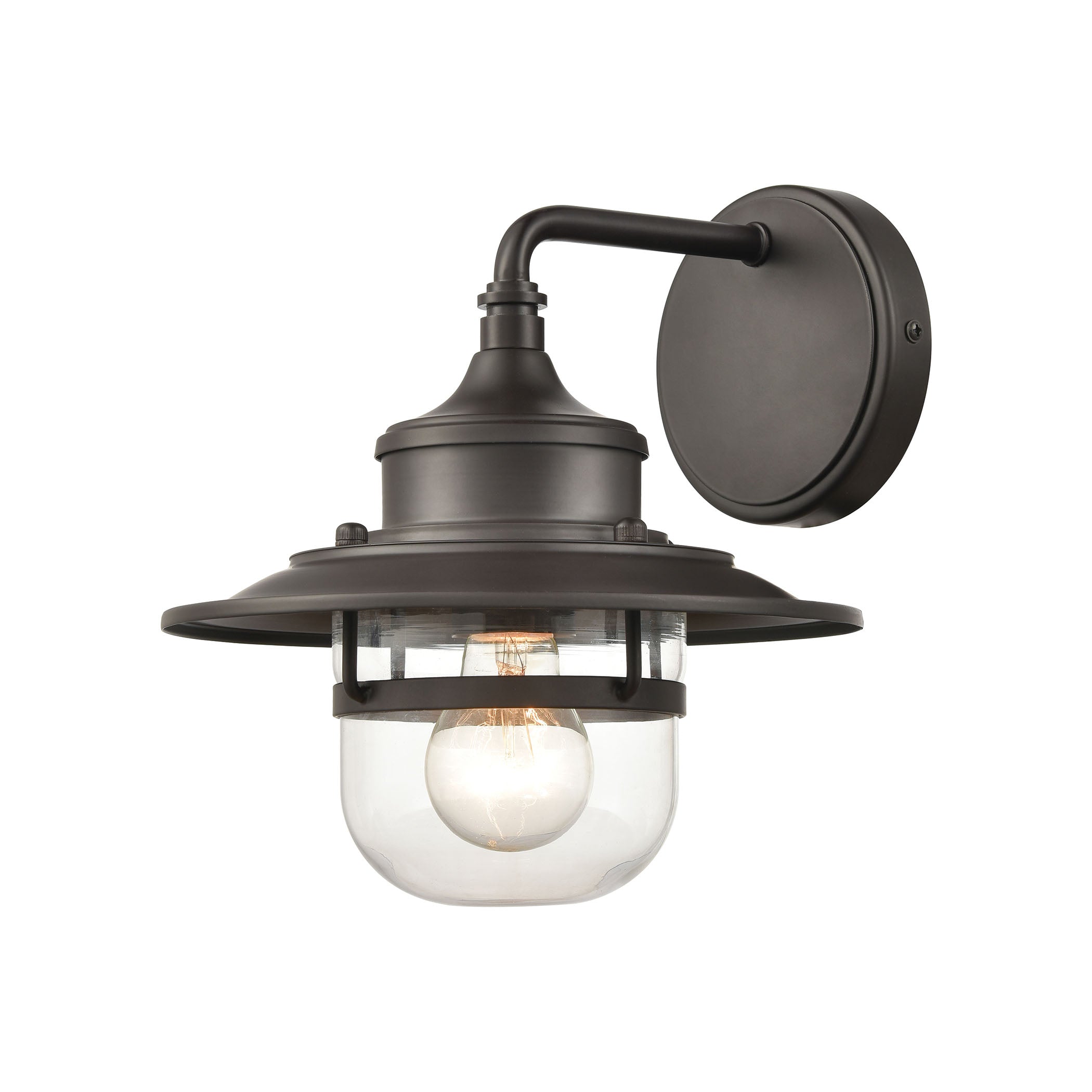 ELK Lighting 46070/1 Renninger 1-Light Outdoor Sconce in Oil Rubbed Bronze with Clear Glass