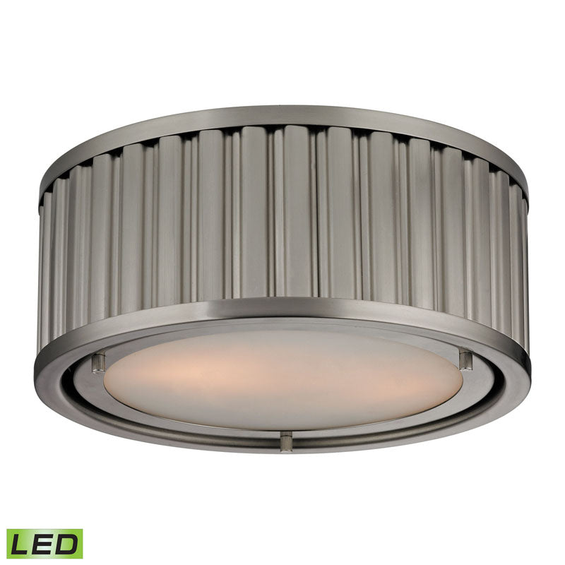 ELK Lighting 46110-2-LED Linden 2 Light Flushmount in Brushed Nickel (LED)