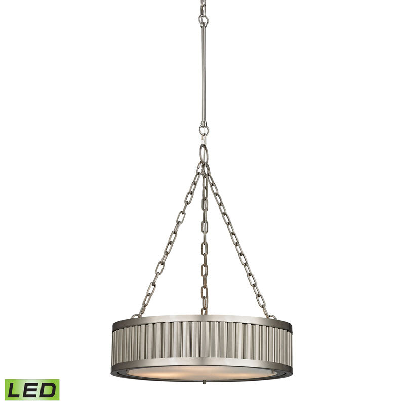 ELK Lighting 46114-3-LED Linden 3 Light Pendant in Brushed Nickel (LED)