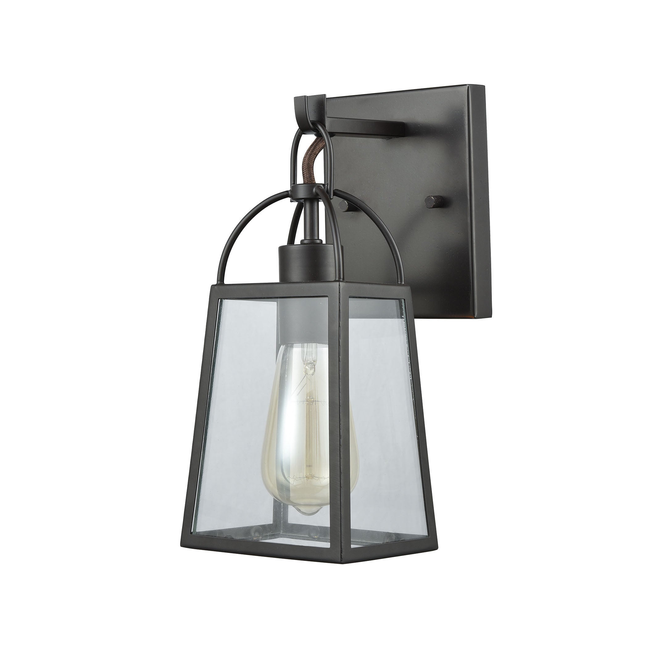 ELK Lighting 46270/1 Barnside 1-Light Vanity Lamp in Oil Rubbed Bronze with Clear Glass Panels
