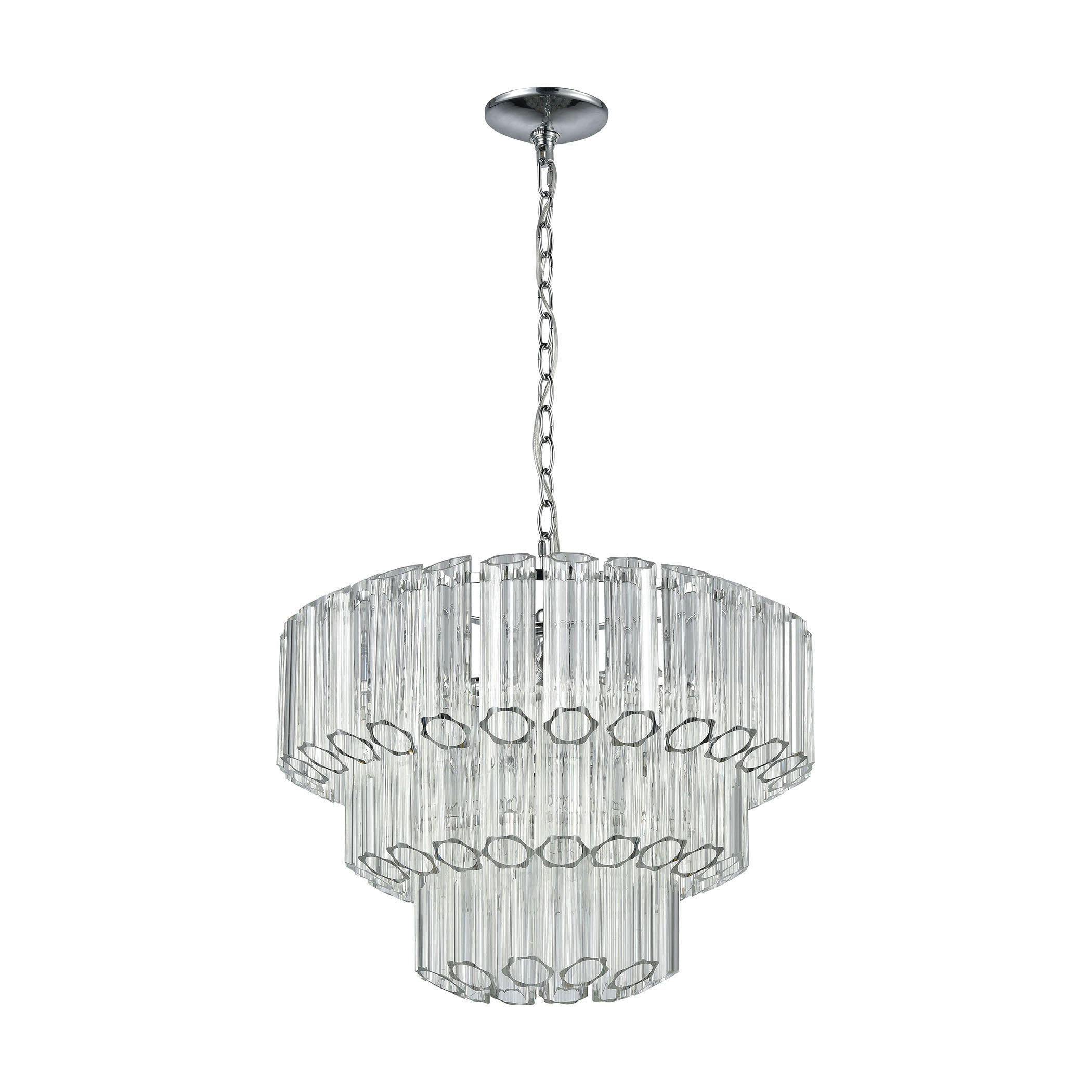 ELK Lighting 46312/4 Carrington 4-Light Chandelier in Polished Chrome with Clear Glass