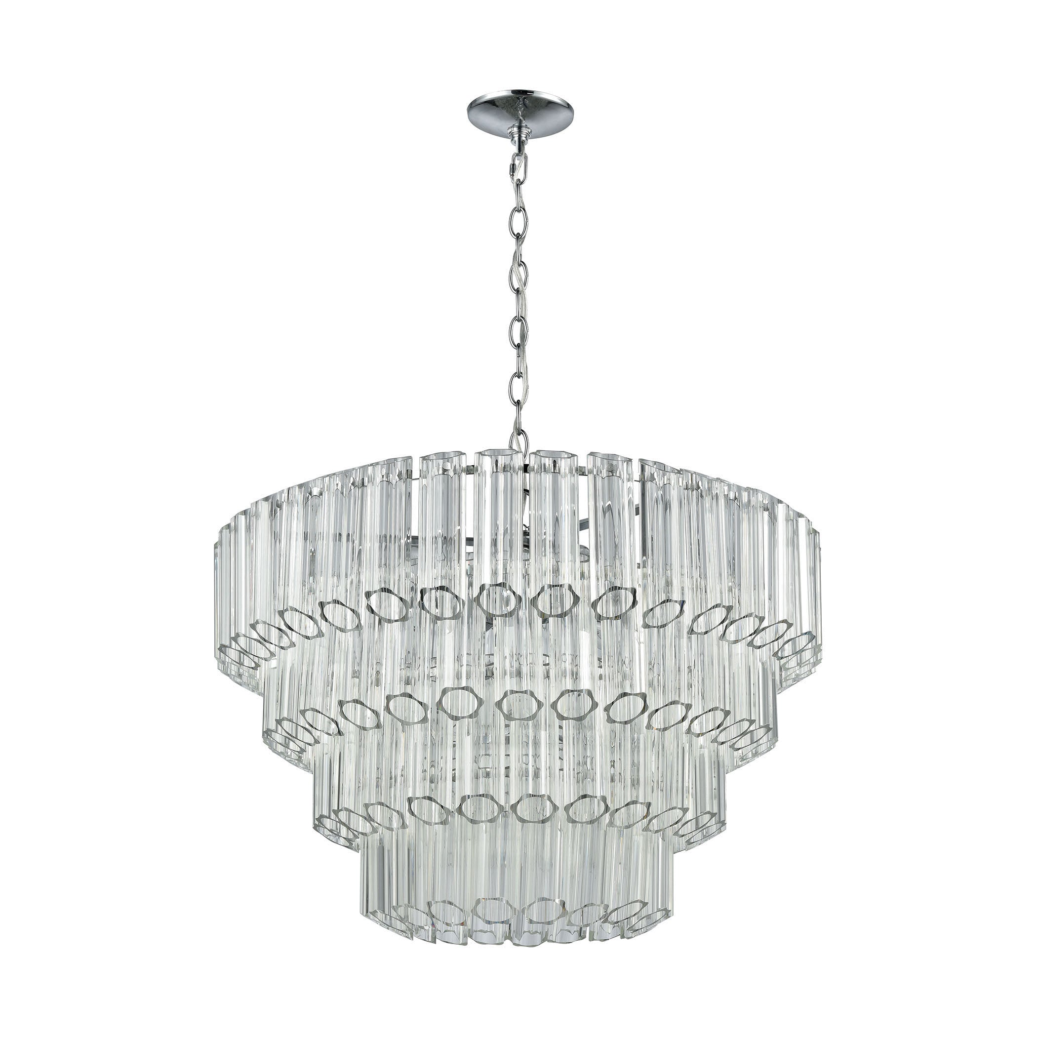 ELK Lighting 46313/7 Carrington 7-Light Chandelier in Polished Chrome with Clear Glass