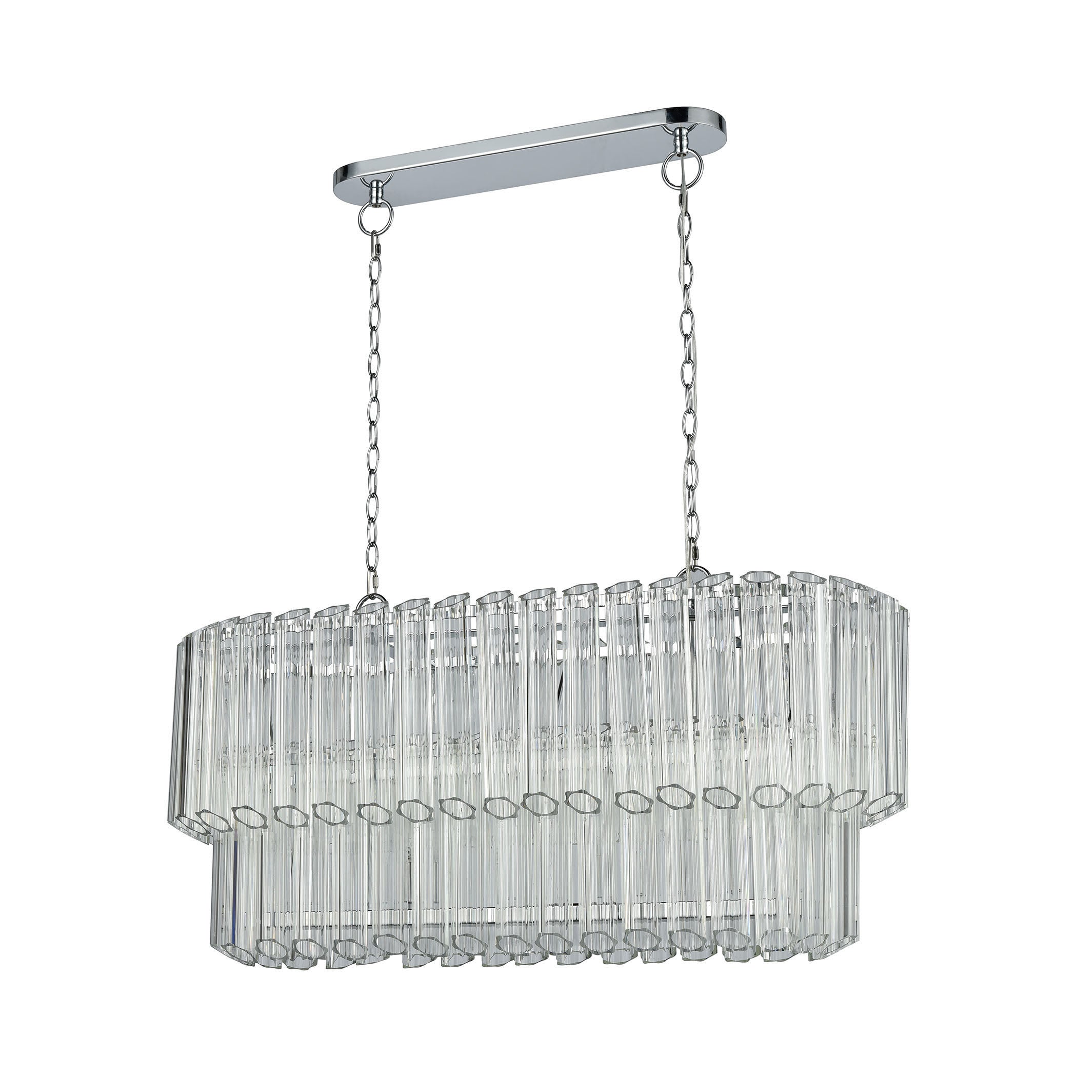 ELK Lighting 46314/5 Carrington 5-Light Linear Chandelier in Polished Chrome with Clear Glass