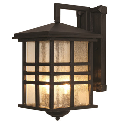 Trans Globe Lighting 4635 WB 10" Outdoor Weathered Bronze Mission/Craftsman Wall Lantern(Shown in BK Finish)
