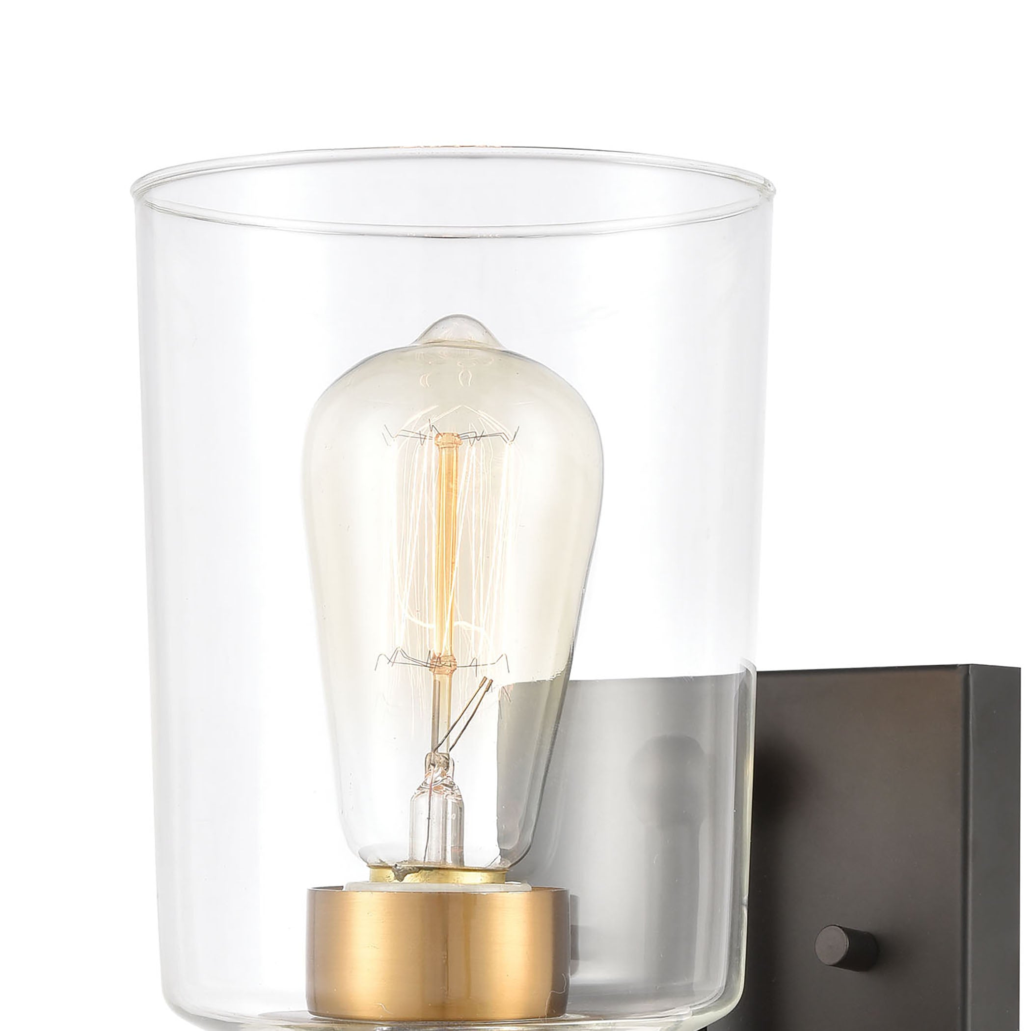 ELK Lighting 46610/1 Robins 1-Light Vanity Light in Matte Black with Clear Glass