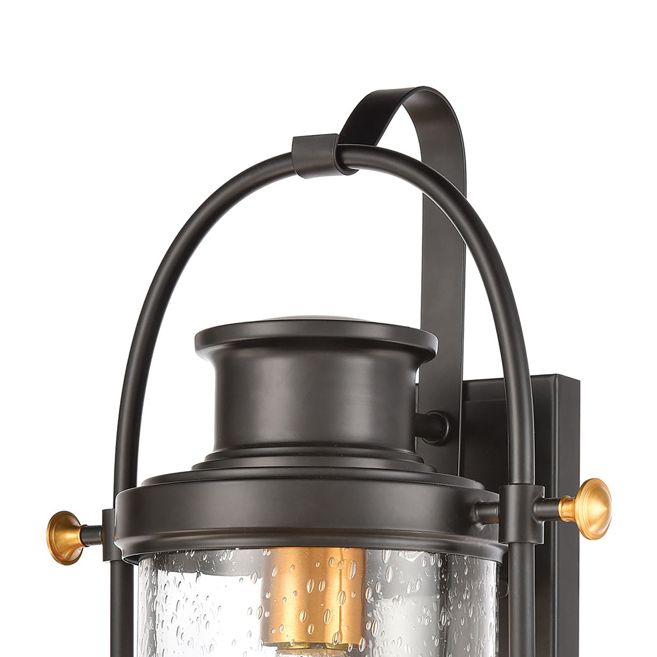 ELK Lighting 46670/1 Wexford 1-Light Sconce in Matte Black with Seedy Glass