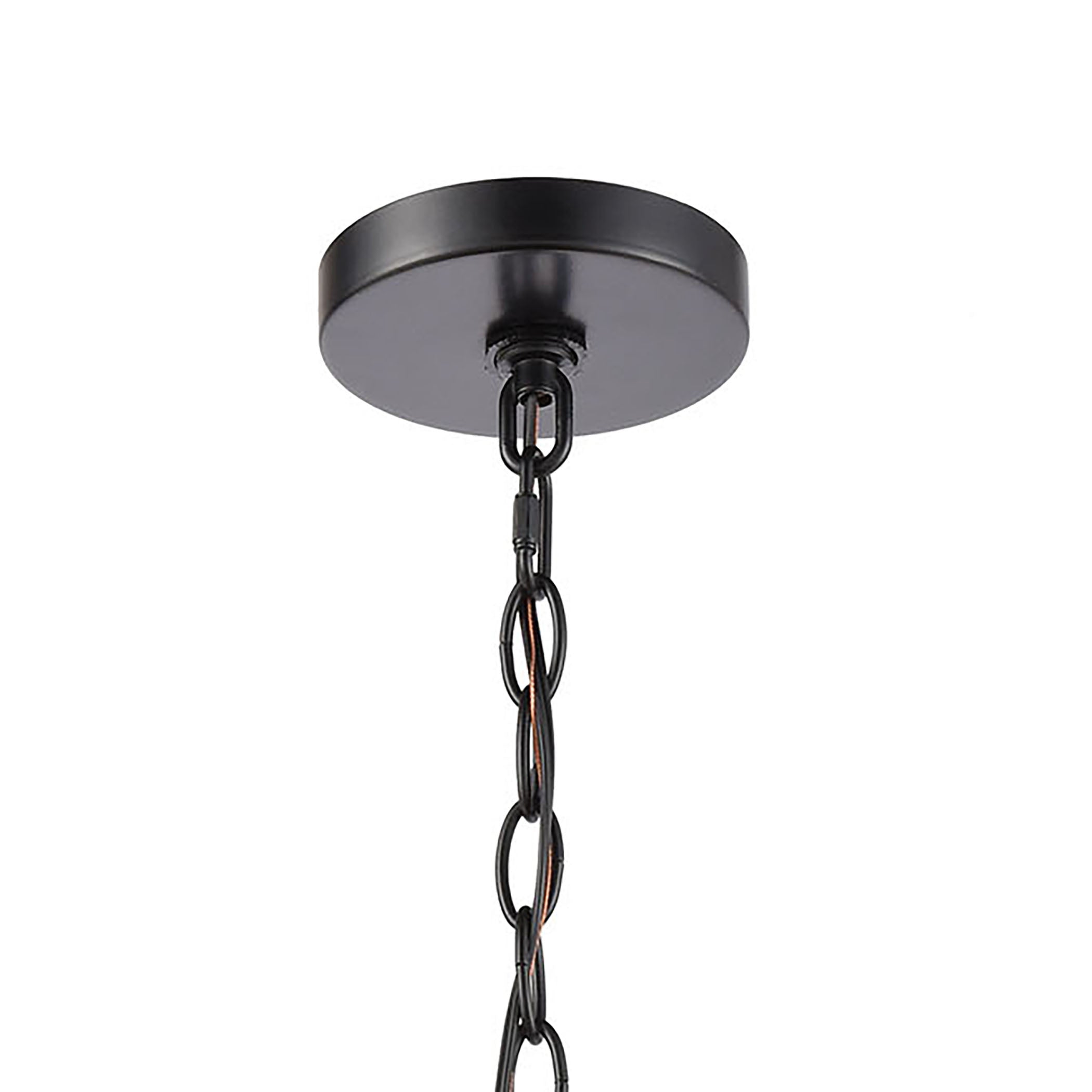 ELK Lighting 46703/1 Lamplighter 1-Light Hanging in Matte Black with Seedy Glass