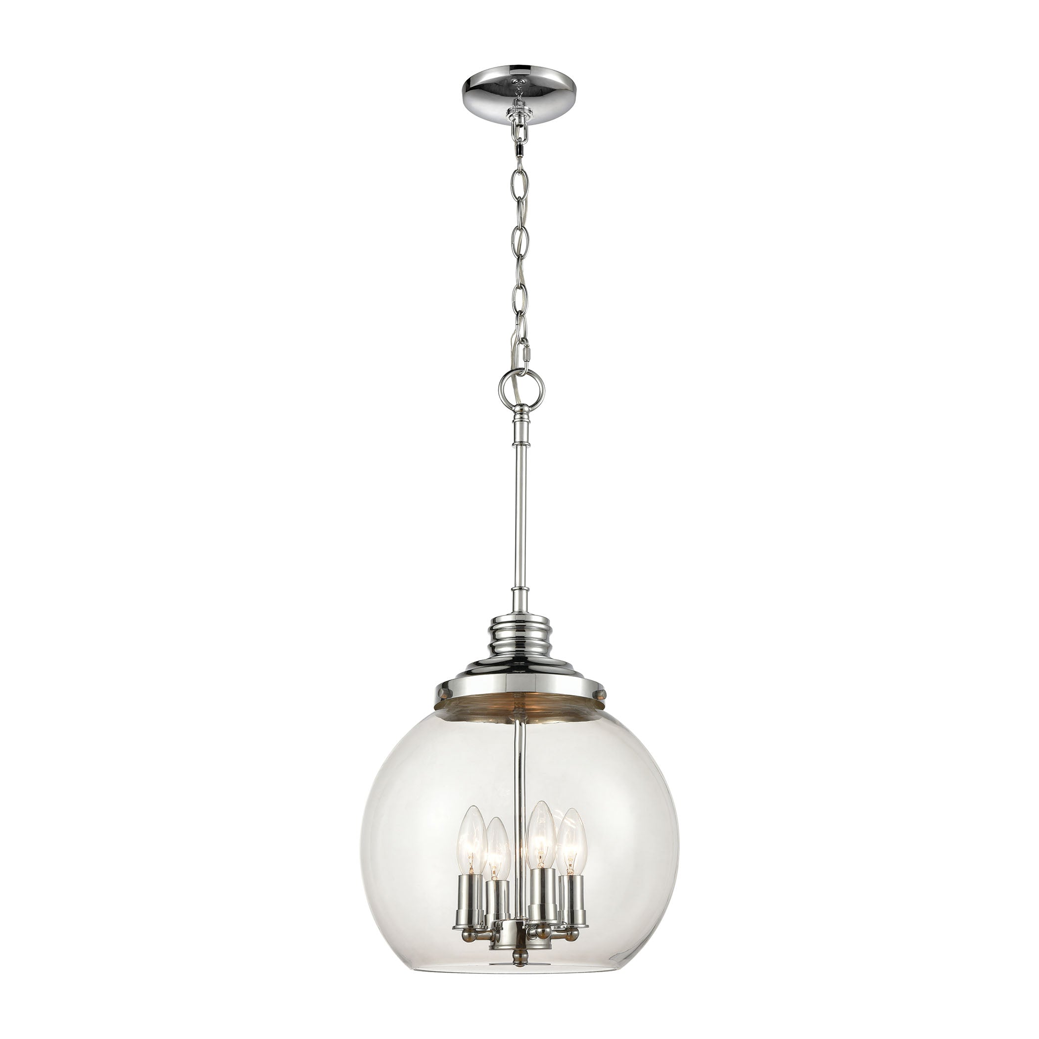 ELK Lighting 46824/4 Chandra 4-Light Pendant in Polished Chrome with Clear Glass