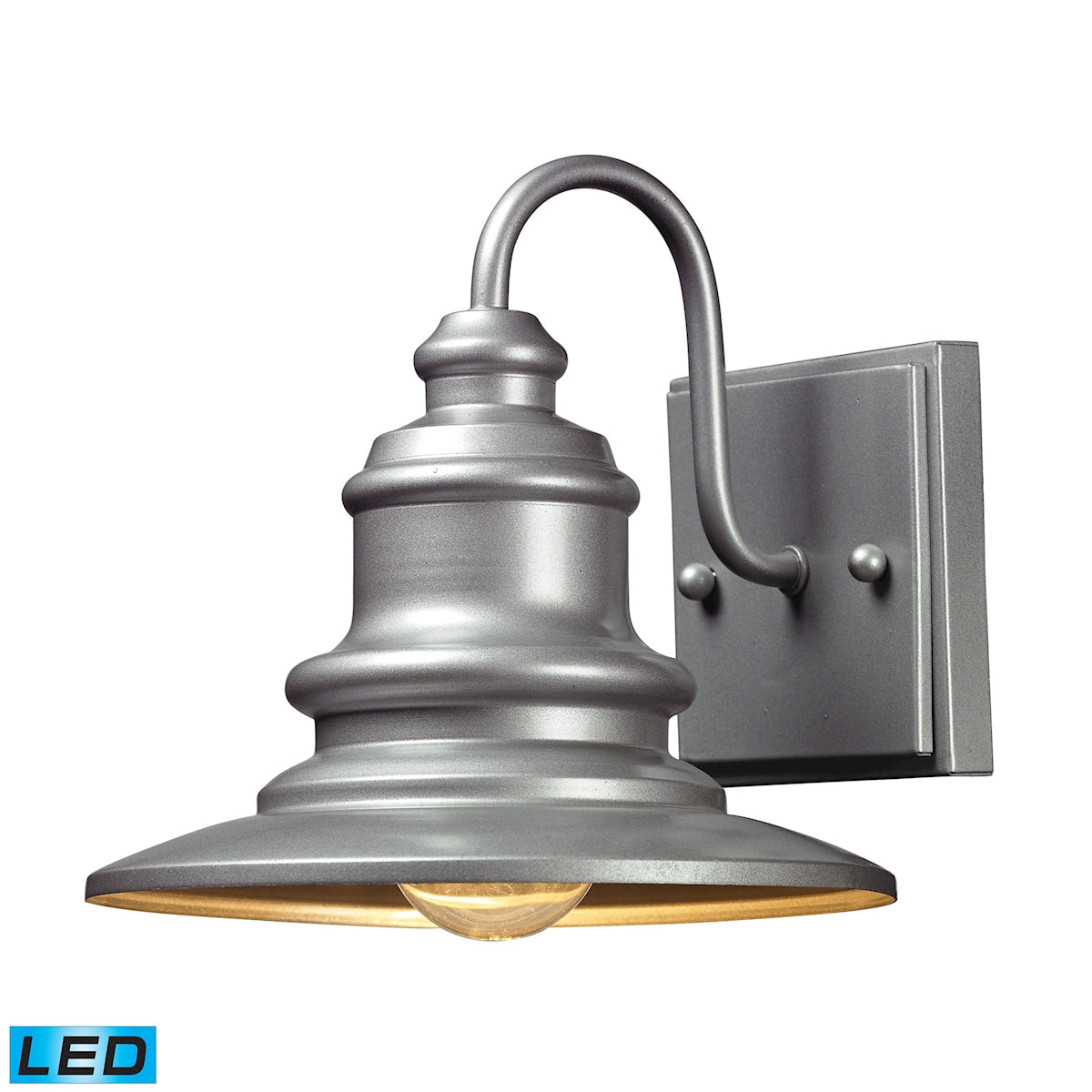 ELK Lighting 47020/1-LED Marina 1-Light Outdoor Wall Lamp in Matte Silver - Includes LED Bulb