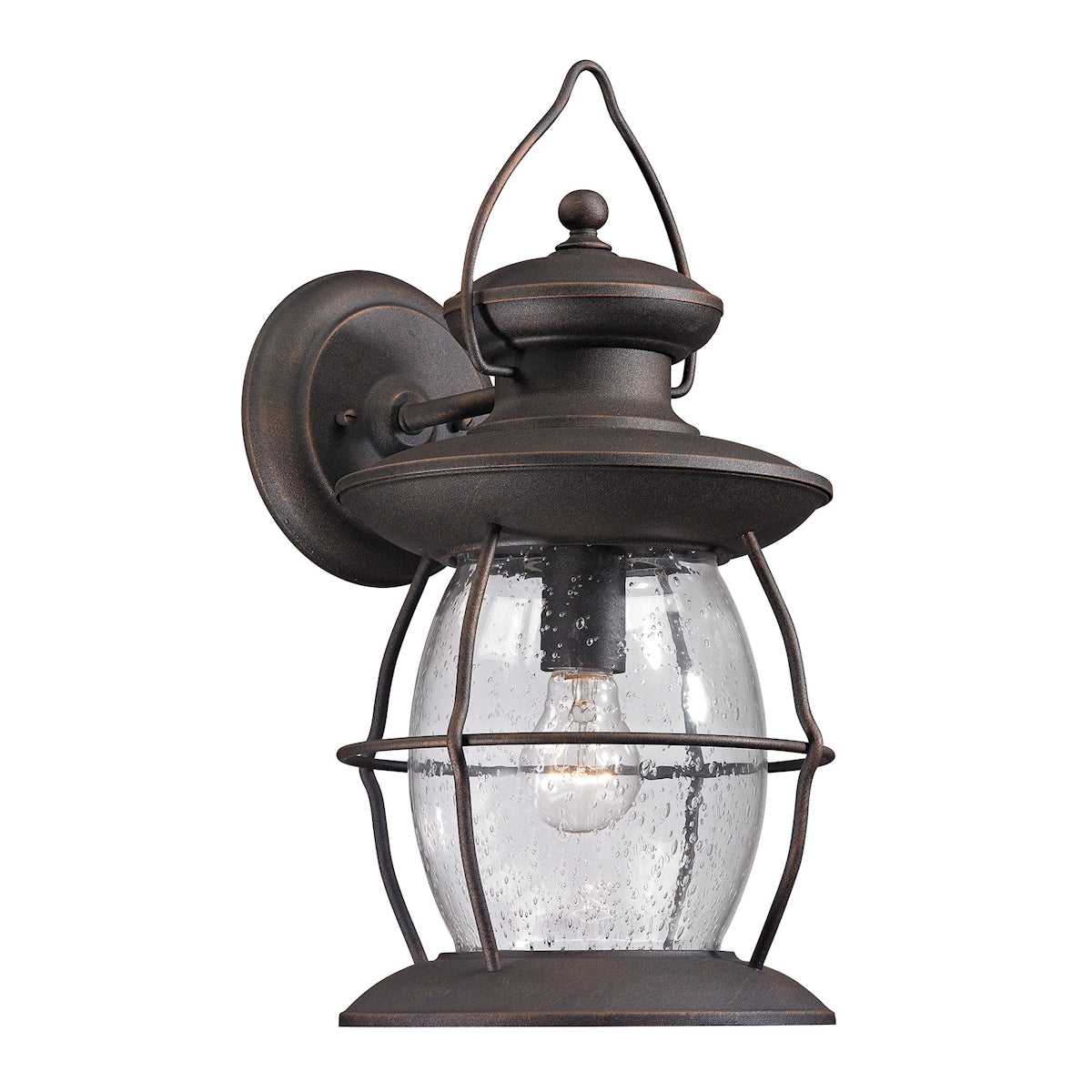 ELK Lighting 47042/1 Village Lantern 1-Light Outdoor Wall Lantern in Weathered Charcoal