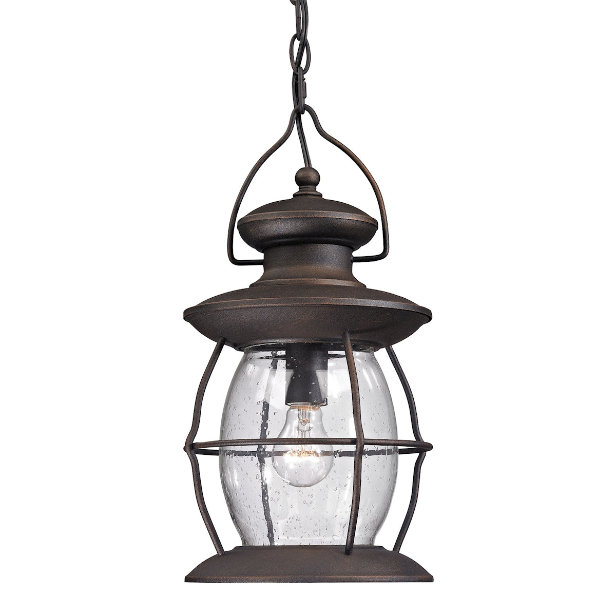 ELK Lighting 47043/1 Village Lantern 1-Light Outdoor Hanging Lantern in Weathered Charcoal