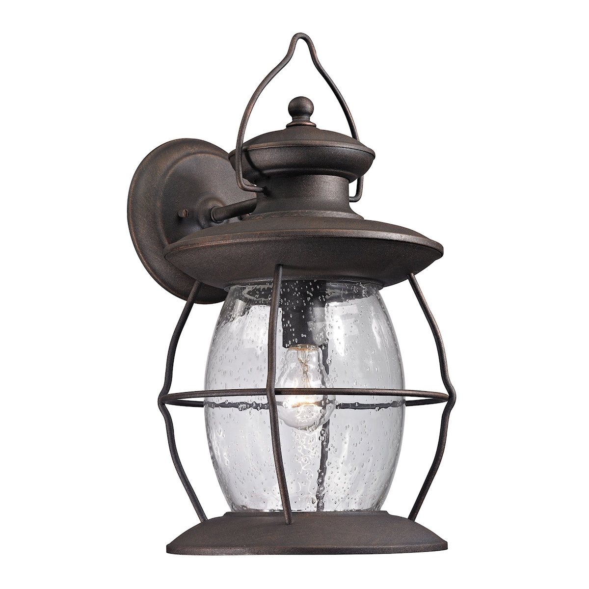 ELK Lighting 47044/1 Village Lantern 1-Light Outdoor Wall Lantern in Weathered Charcoal