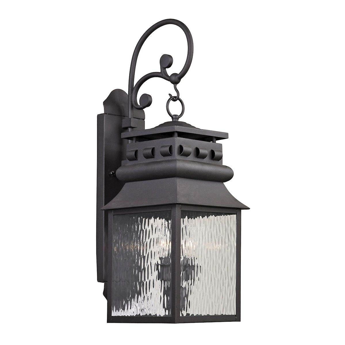 ELK Lighting 47063/2 Forged Lancaster 2-Light Outdoor Wall Lamp in Charcoal
