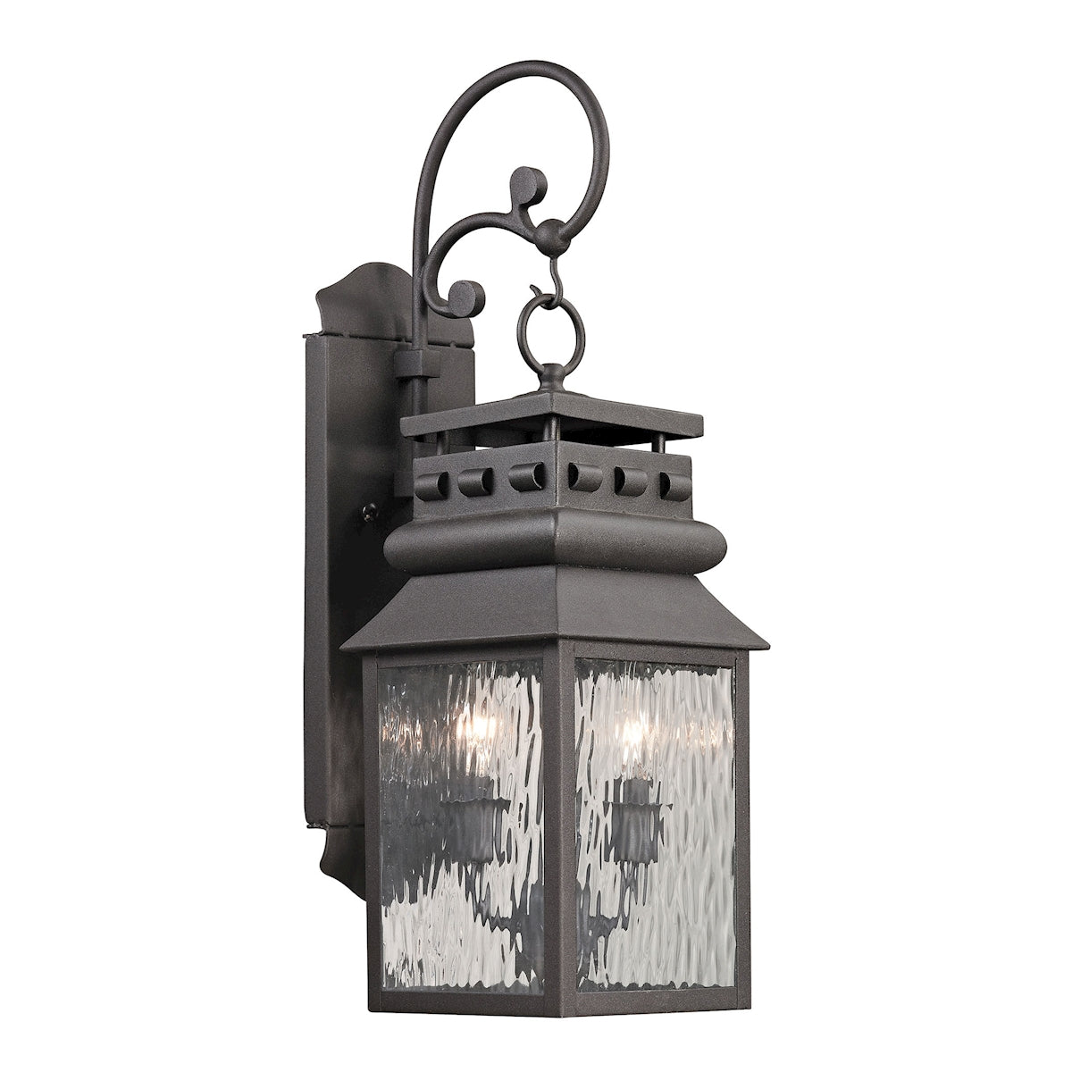 ELK Lighting 47065/2 Forged Lancaster 2-Light Outdoor Wall Lamp in Charcoal