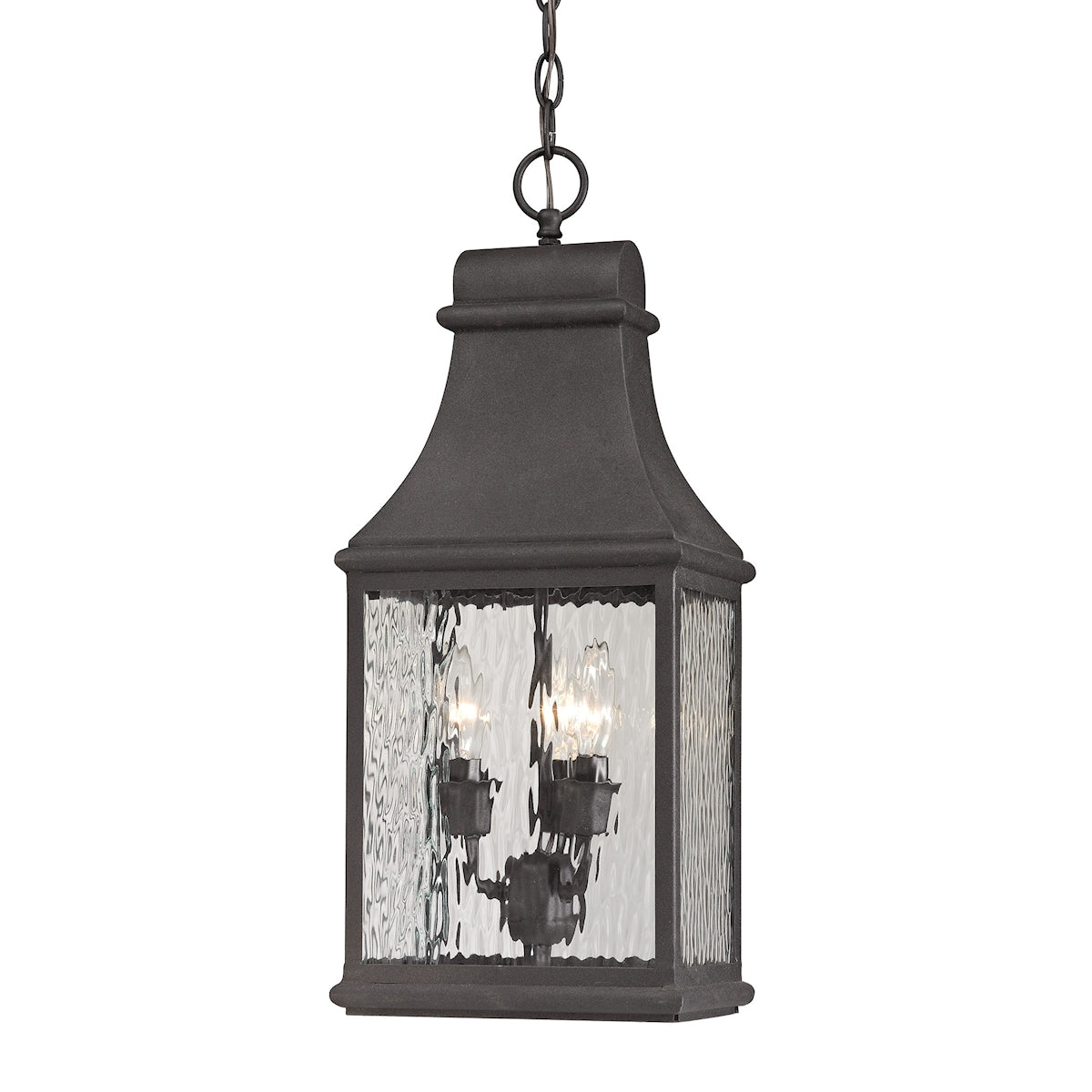 ELK Lighting 47074/3 Forged Jefferson 3-Light Outdoor Pendant in Charcoal