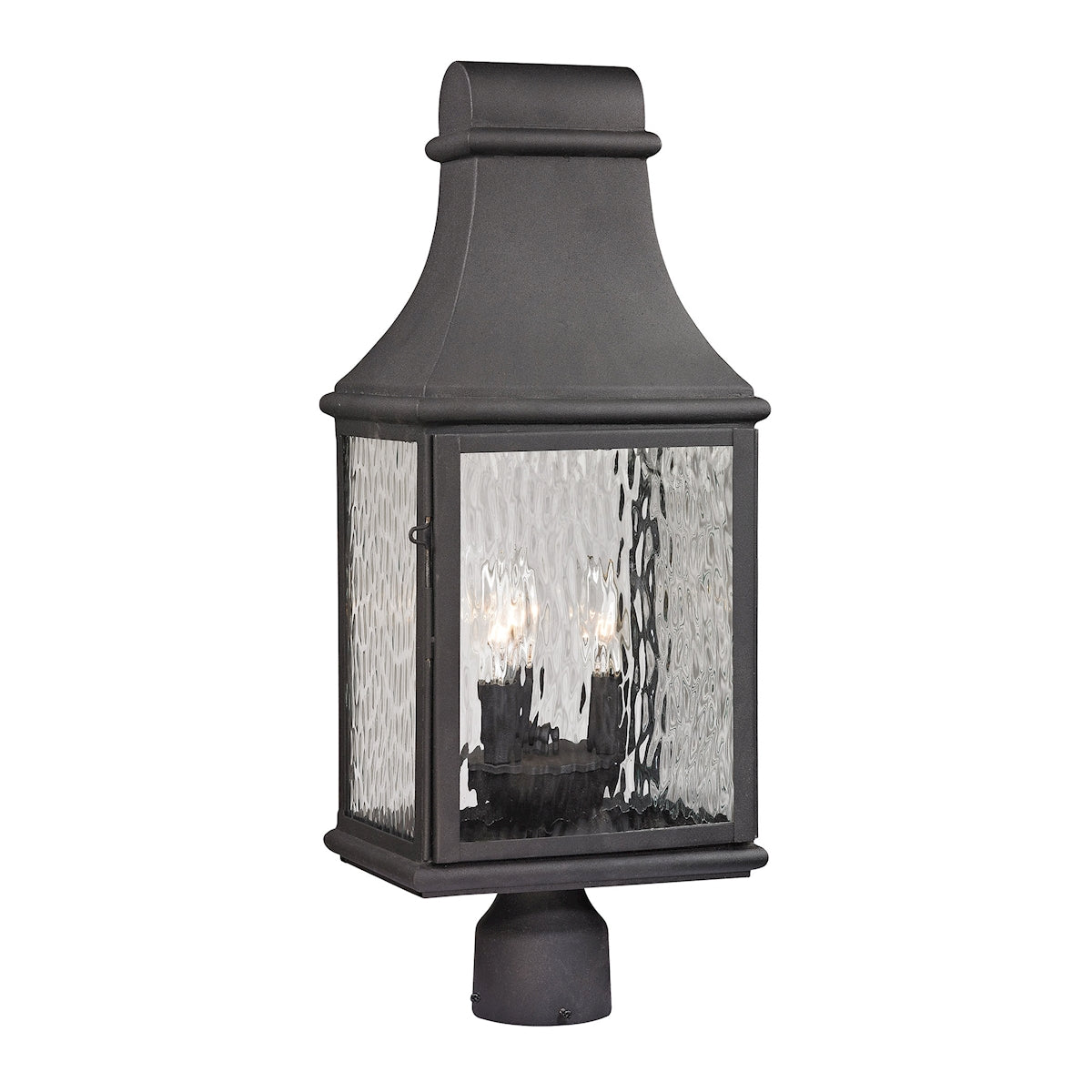 ELK Lighting 47075/3 Forged Jefferson 3-Light Outdoor Post Mount in Charcoal