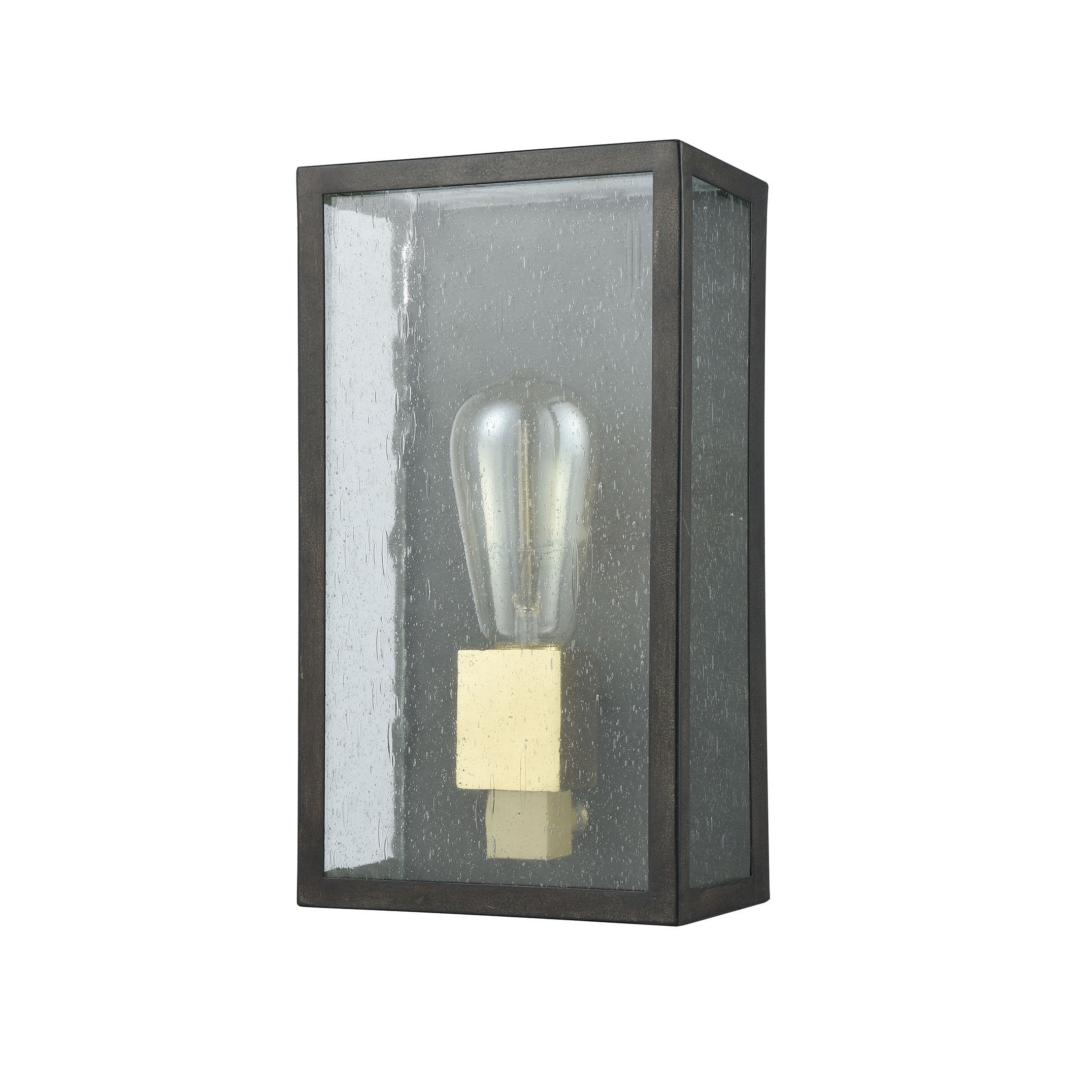 ELK Lighting 47120/1 McKenzie 1-Light Outdoor Sconce in Blackened Bronze and Brushed Brass