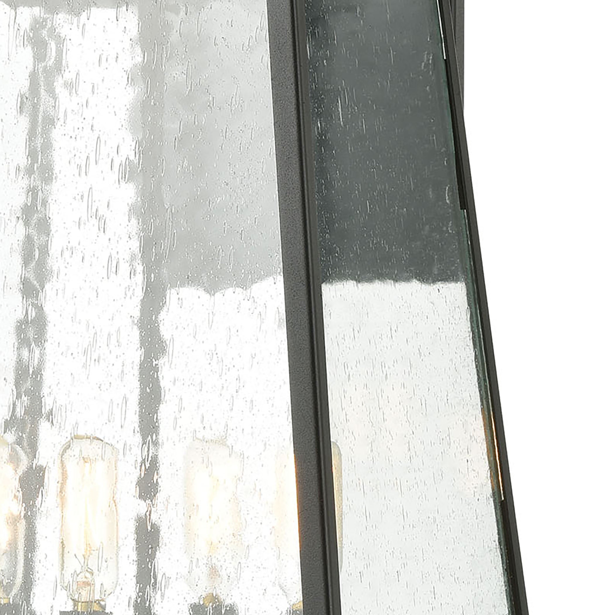 ELK Lighting 47522/4 Meditterano 4-Light Sconce in Matte Black with Seedy Glass