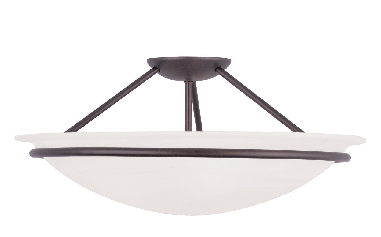 LIVEX Lighting 4825-07 Newburgh Flushmount in Bronze (3 Light)