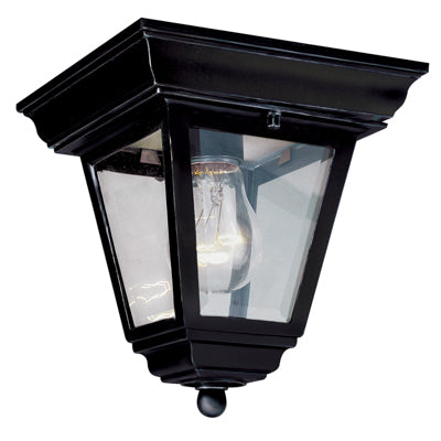 Trans Globe Lighting 4903 BK 7.25" Outdoor Black Traditional Flushmount Lantern